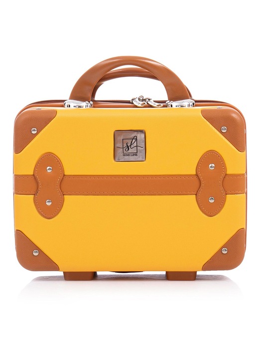 Kozmetikai táska, Semi Line, műanyag, sárga, One Size INTL