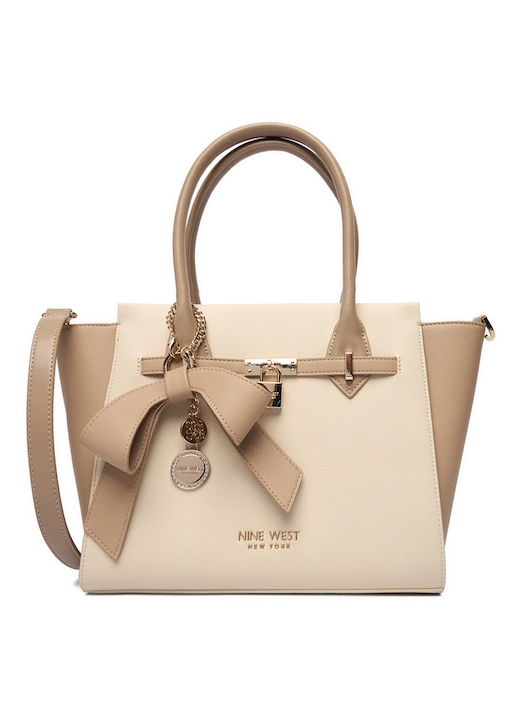 Geanta shopper, Nine West, bej, One Size INTL, cu detaliu funda