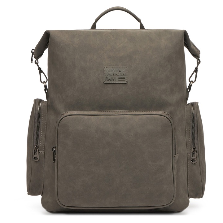 Rucsac G-Star Raw, gri, dimensiune mare, material sintetic, compartiment laptop