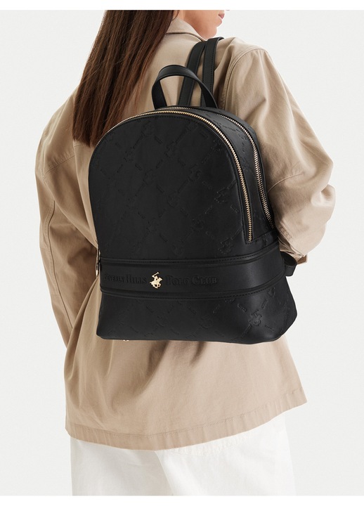 Rucsac fashion dama, Beverly Hills Polo Club, negru, One Size INTL