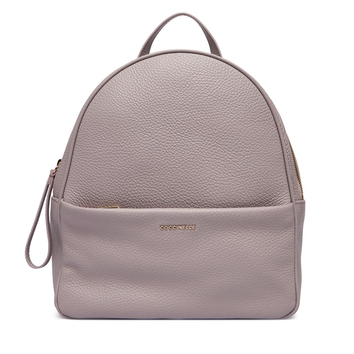 Rucsac dama, Coccinelle, piele naturala, gri, One Size INTL