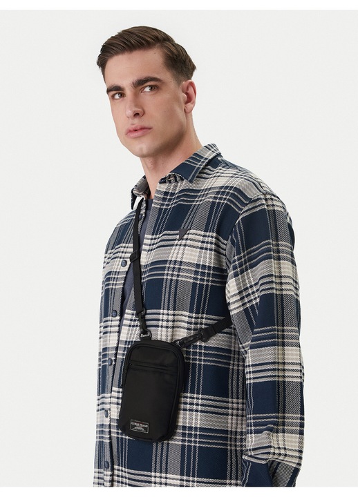 Geanta barbati, Guess Jeans, material textil, negru, One Size INTL