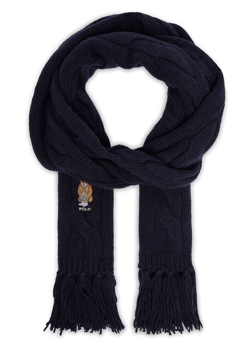 Esarfa dama, Polo Ralph Lauren, lana, albastru, One Size INTL