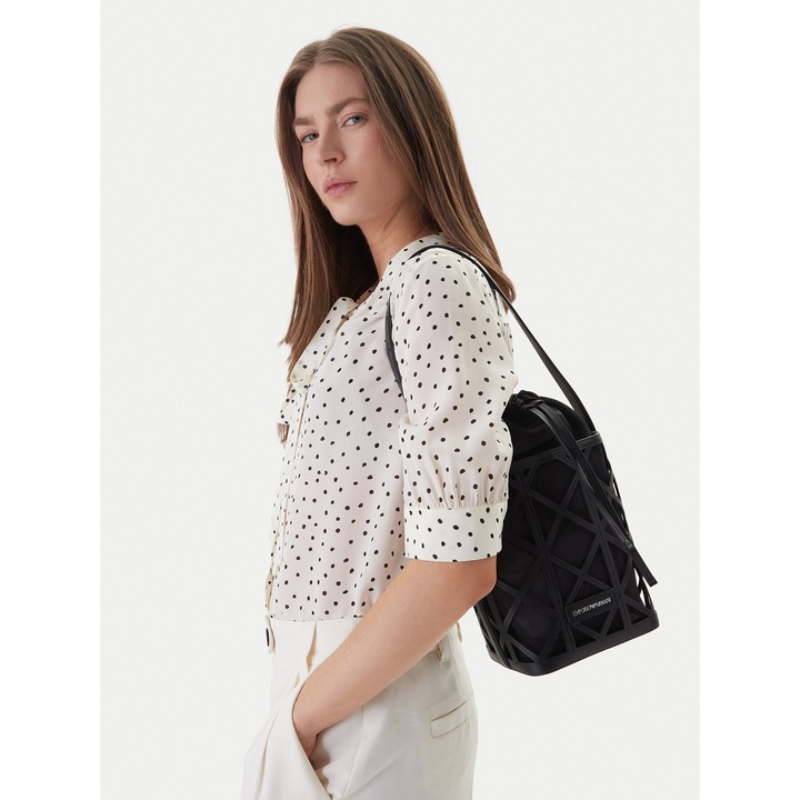 Női táska, Emporio Armani, valódi bőr, fekete, One Size INTL