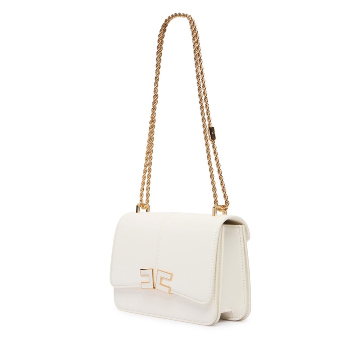 Geanta dama, Elisabetta Franchi, ecologica, alb, One Size INTL