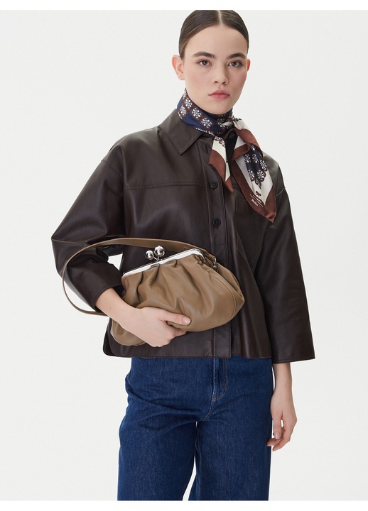 Női táska, Weekend Max Mara, természetes bőr, barna, One Size INTL