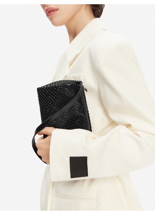 Geanta dama, Deezee, neagra, One Size INTL, cu detalii din cyrconii