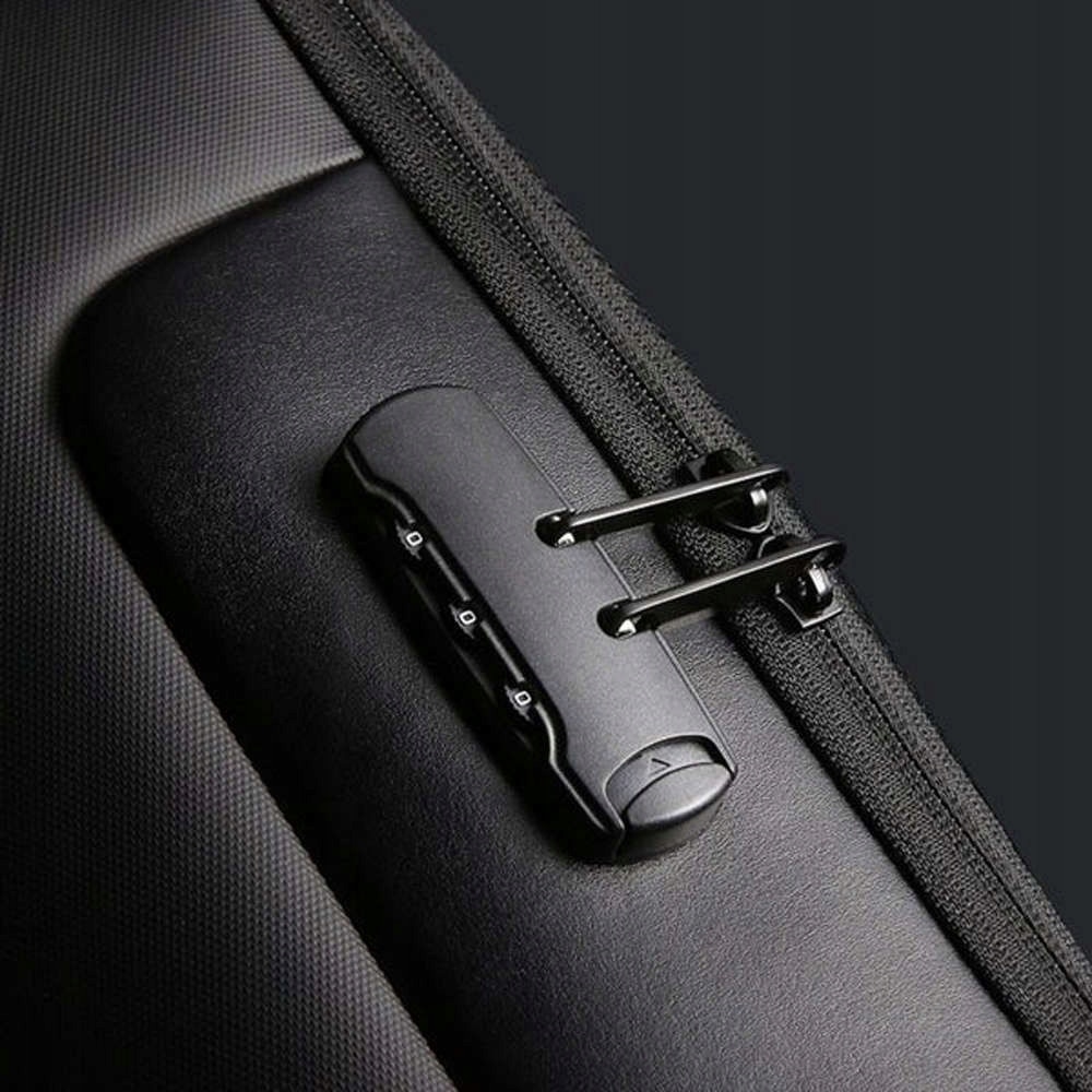 Rucsac laptop, Bange, antifurt, 15.6", impermeabil, 24L, negru, 47x33x16cm
