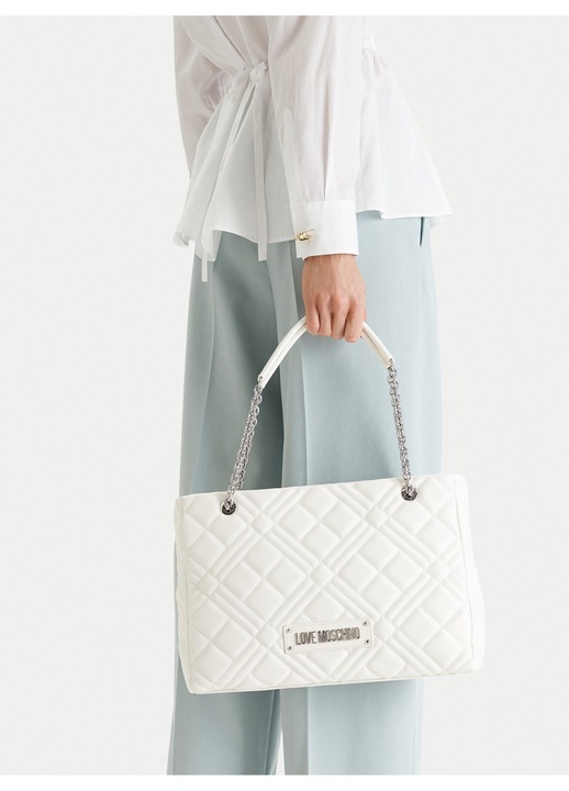 Geanta dama, Love Moschino, piele ecologica, alb, One Size INTL