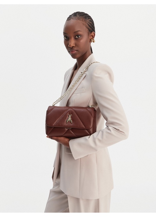 Női táska, Patrizia Pepe, természetes bőr, barna, One Size INTL