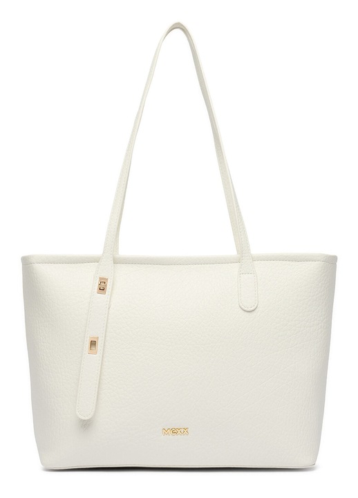 Geanta shopper, Mexx, alb, dimensiune A4, cu saszeta detasabila