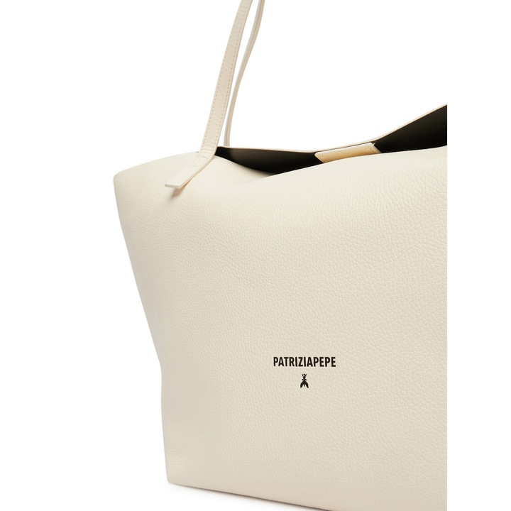 Női táska, Patrizia Pepe, bézs, természetes bőr, One Size INTL