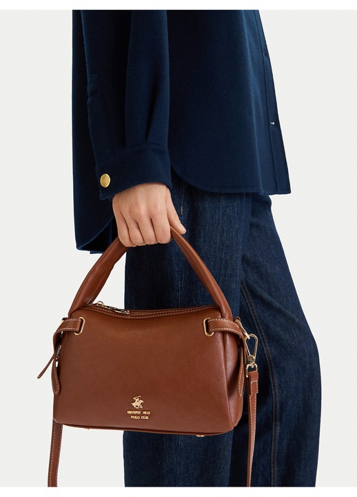 Női táska, Beverly Hills Polo Club, szövet, barna, One Size INTL