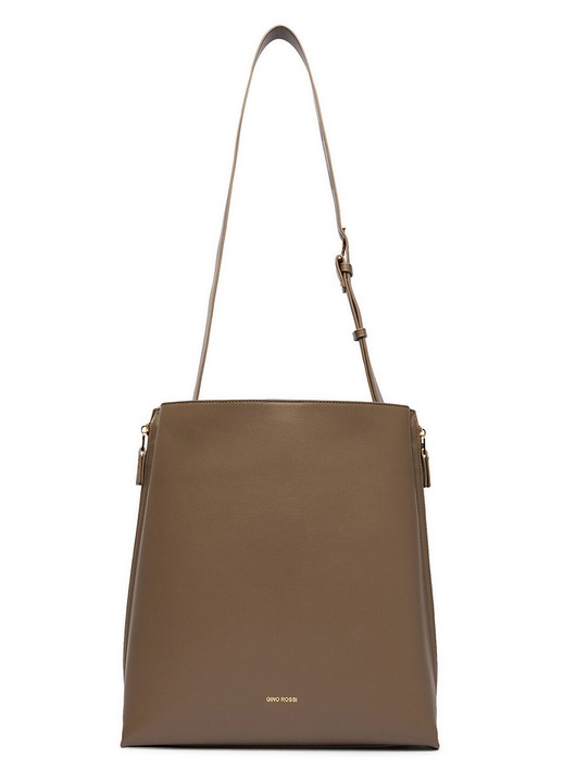 Geanta bucket, Gino Rossi, bej, dimensiune A4, material textil