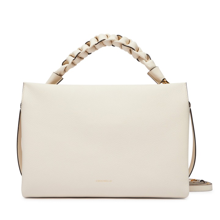 Geanta dama, Coccinelle, piele naturala, bej, One Size INTL