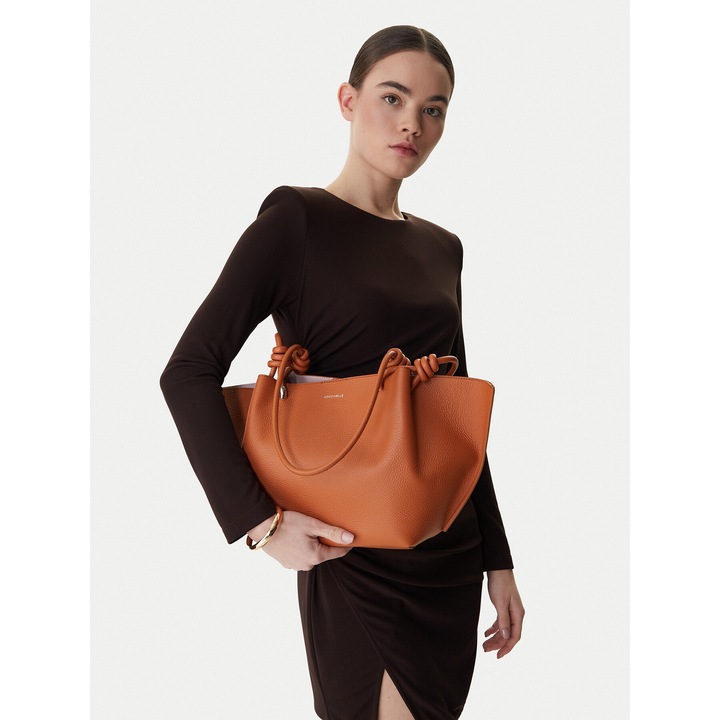 Női táska, Coccinelle, természetes bőr, barna, One Size INTL, védőzsákkal