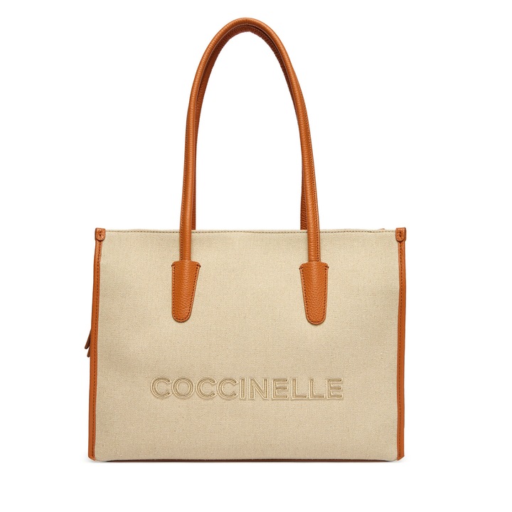 Geanta dama, Coccinelle, tkanina, bej, One Size INTL