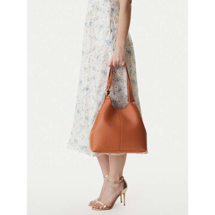 Női táska, Coccinelle, természetes bőr, barna, One Size INTL, szettben tasakkal és porzsákkal