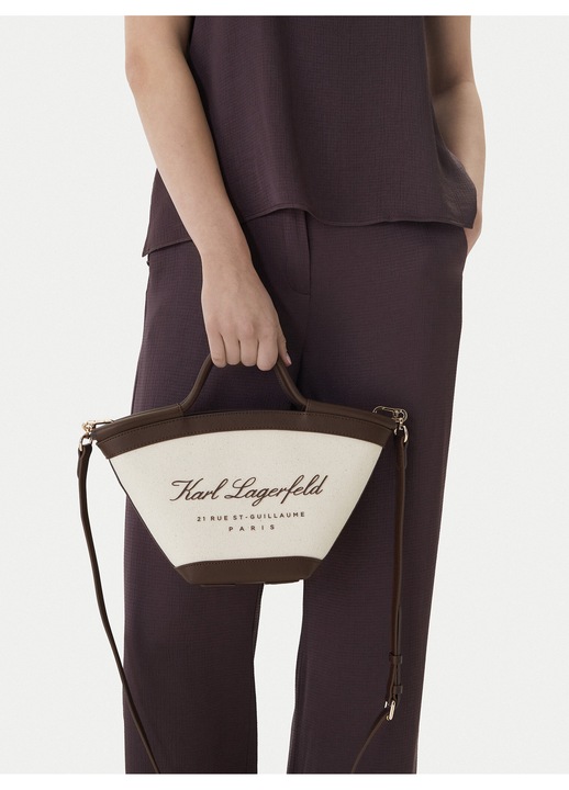 Női táska, Karl Lagerfeld, szövet, bézs, One Size INTL