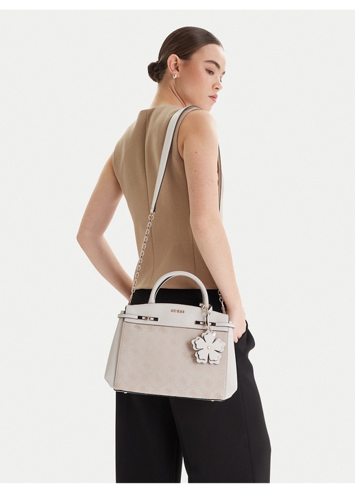 Дамска чанта, Guess, екологична, бежова, One Size INTL