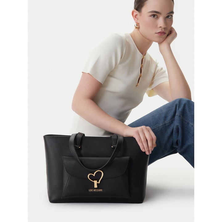 Női táska, Love Moschino, műbőr, fekete, One Size INTL