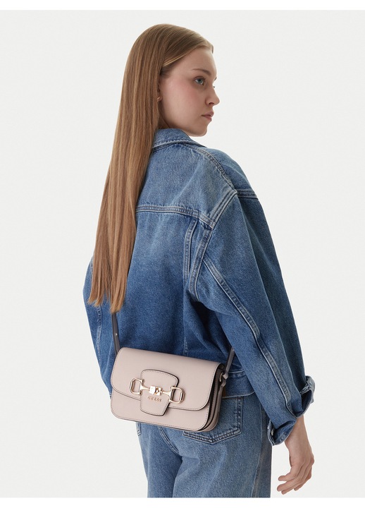 Дамска чанта, Guess, екрю, екологична кожа, One Size INTL