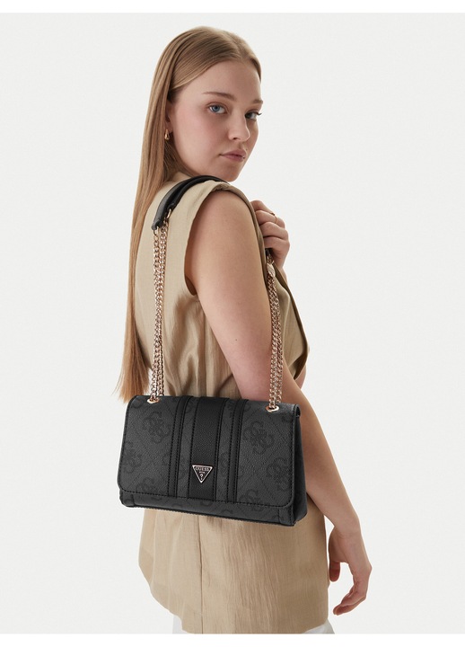 Дамска чанта, Guess, екологична, сива, One Size INTL, комплект с торбичка против прах