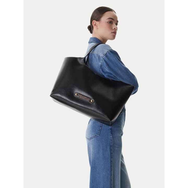 Дамска чанта, Love Moschino, екологична кожа, черна, One Size INTL