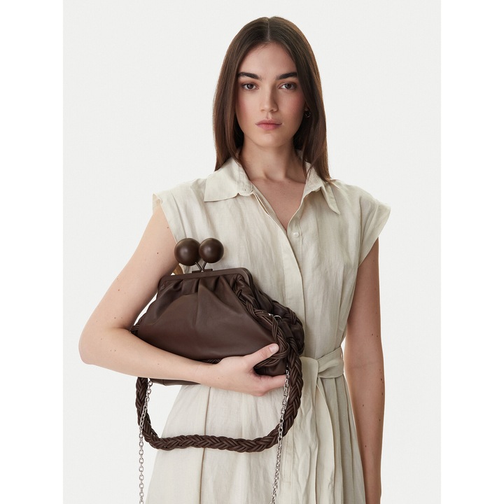 Női táska, Weekend Max Mara, természetes bőr, barna, One Size INTL