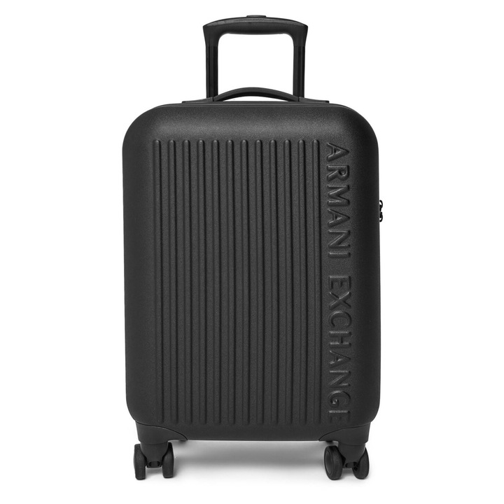 Унисекс куфар на колелца, Armani Exchange, пластмаса, черен, One Size INTL