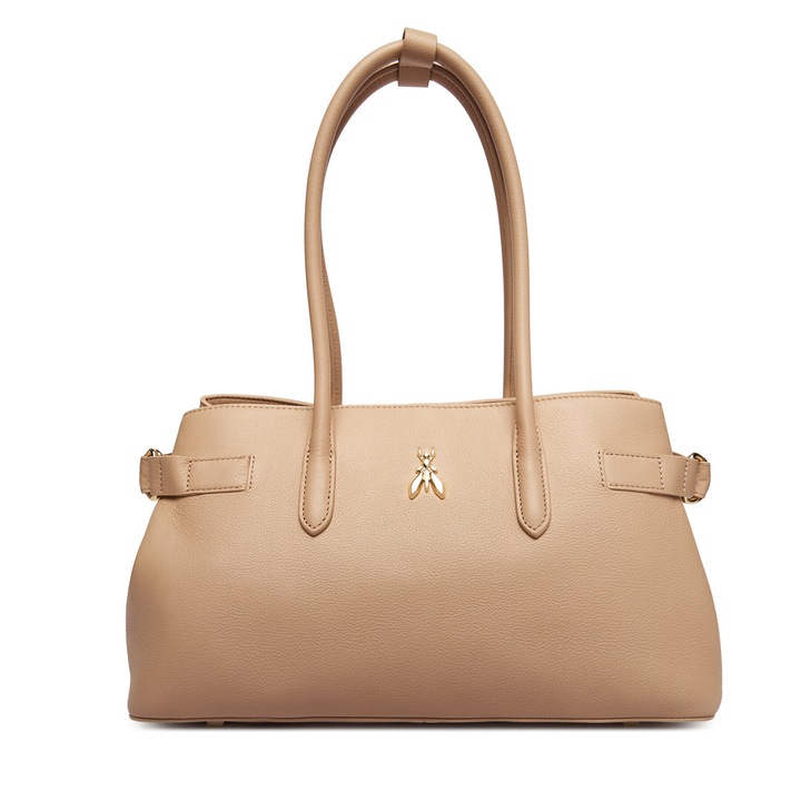 Női táska, Patrizia Pepe, természetes bőr, bézs, One Size INTL