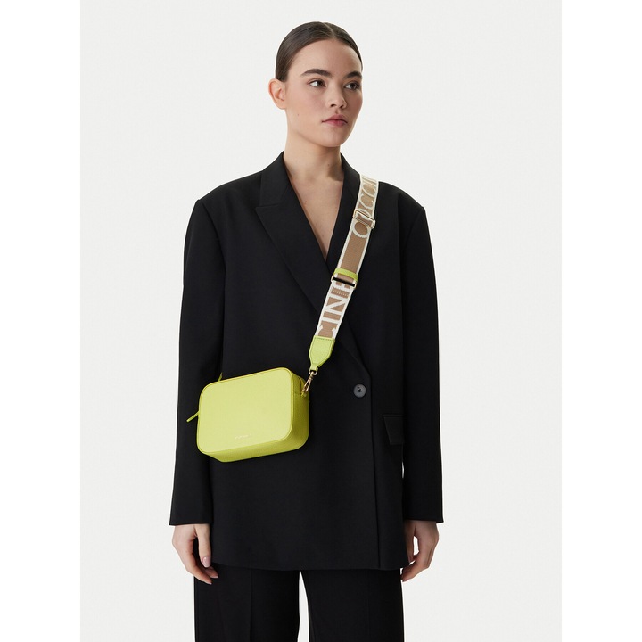 Női táska, Coccinelle, természetes bőr, zöld, One Size INTL, porzsákkal együtt