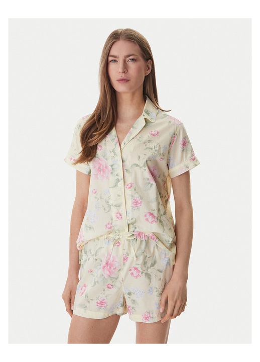 Pijamale dama, Lauren Ralph Lauren, bumbac, galben