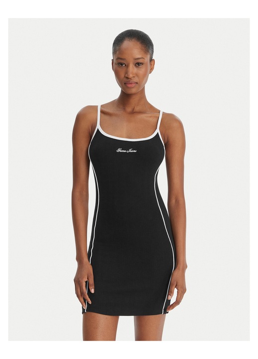 Rochie casual, GUESS JEANS, neagra, bumbac/modal/elastan