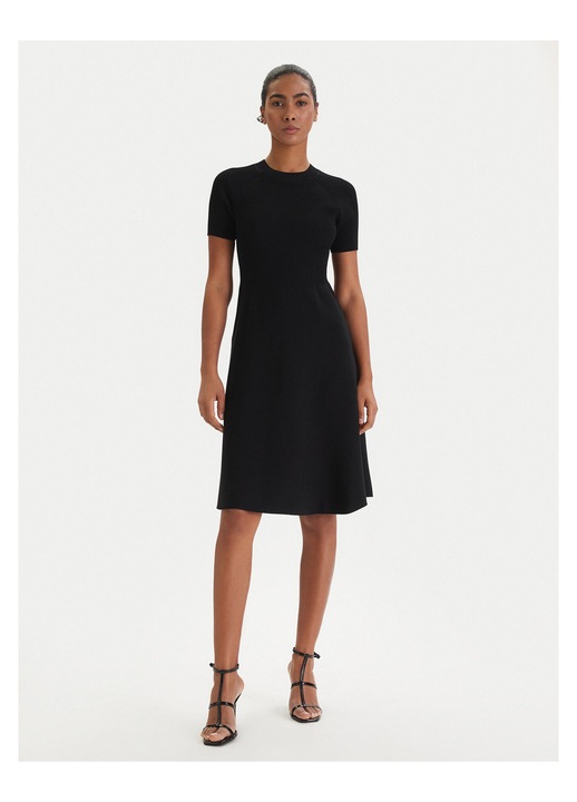 Rochie tricotata, Armani Exchange, neagra, viscoza