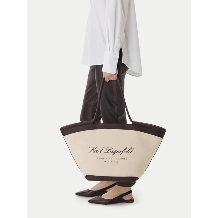 Női táska, Karl Lagerfeld, szövet, bézs, One Size INTL