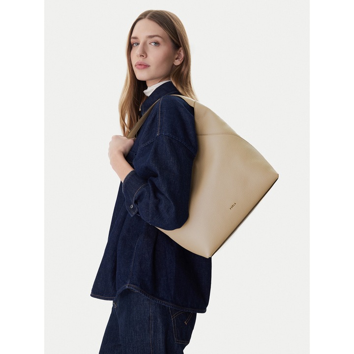 Geanta dama, Furla, piele naturala, bej, One Size INTL