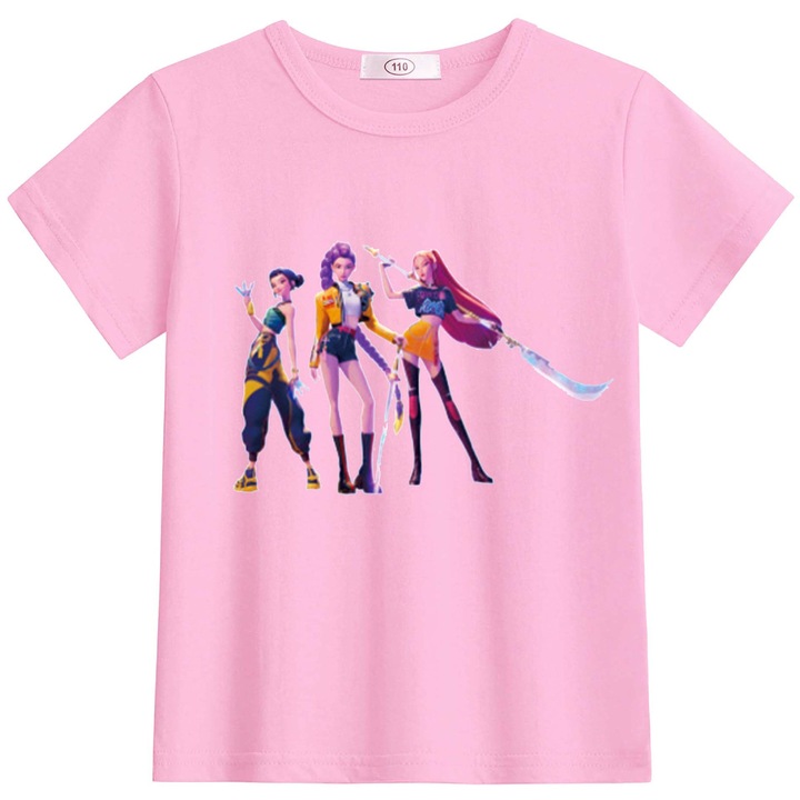 Lány póló, K-POP Demon Hunters mintával, Rózsaszín, 170 CM
