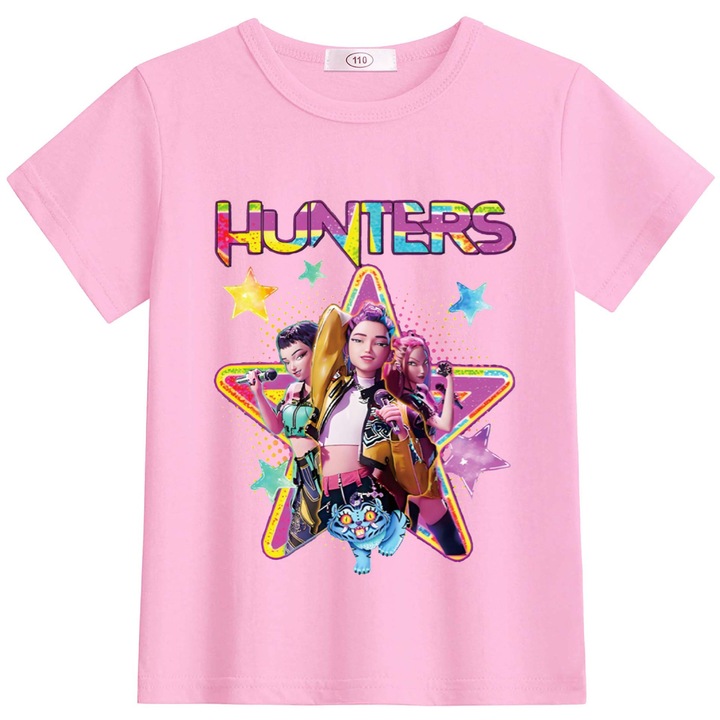 Lány póló, K-POP Demon Hunters mintával, Rózsaszín, 170 CM