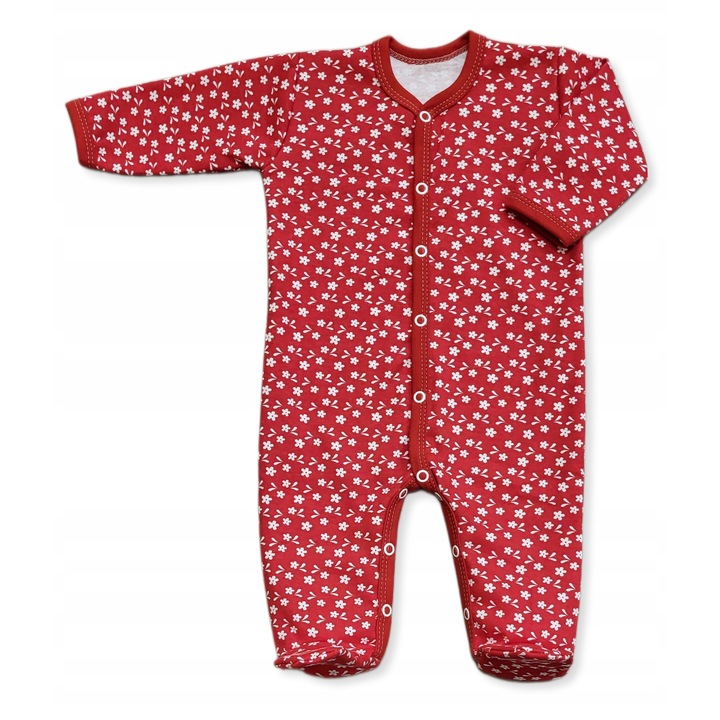 Salopeta copii, Dartomik, bumbac, cu picioruse, Rosu