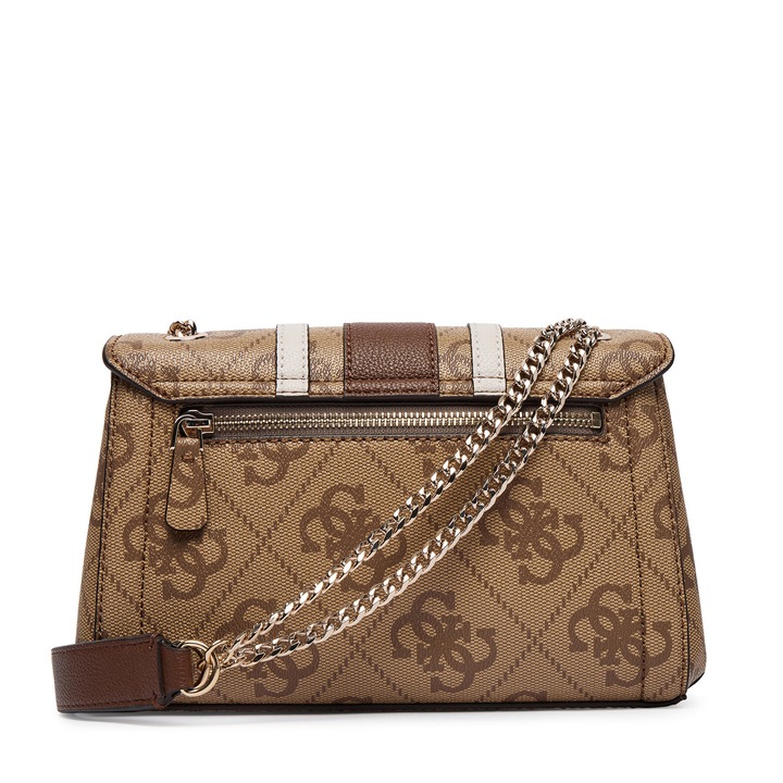 Дамска чанта, Guess, екологична, кафява, Един размер INTL, комплект с торбичка за прах