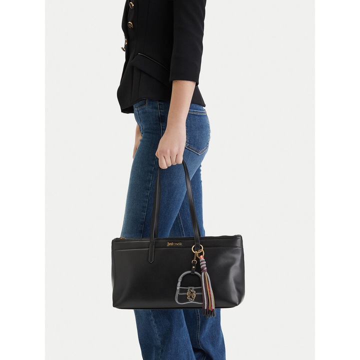 Női táska, Just Cavalli, ökológiai bőr, fekete, One Size INTL