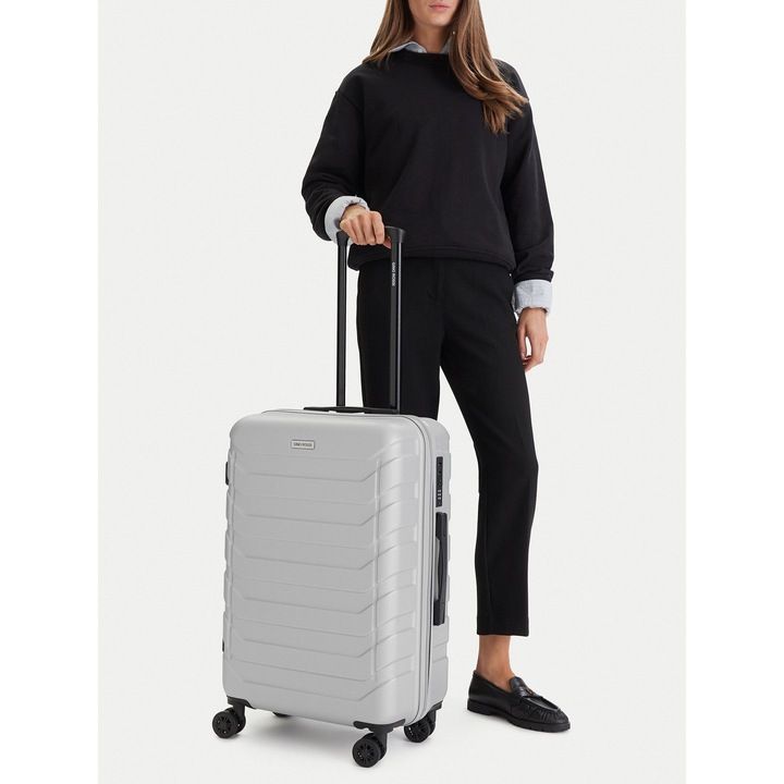 Troler mediu, Gino Rossi, plastic, argintiu, One Size INTL