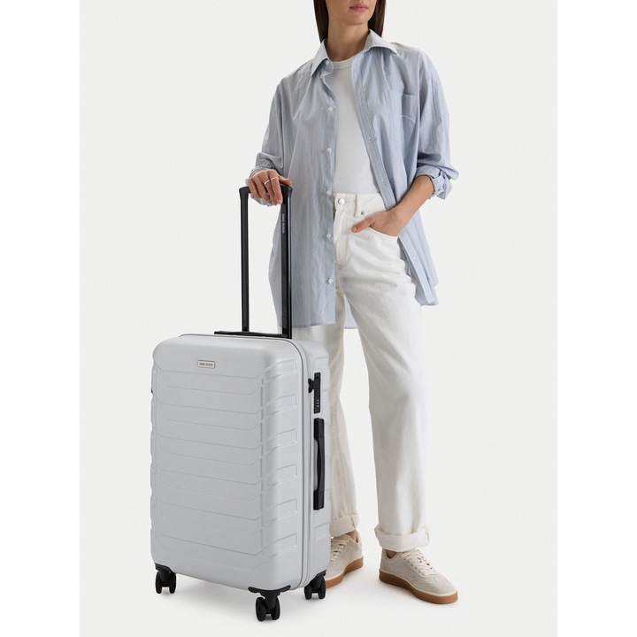 Troler Gino Rossi, mediu, plastic, argintiu, 4 roti, One Size INTL