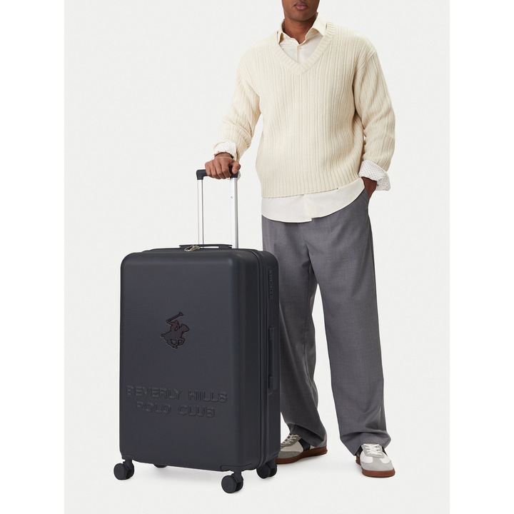 Unisex bőrönd, Beverly Hills Polo Club, műanyag, kék, One Size INTL