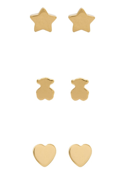 Set 3 perechi cercei dama, Tous, auriu, One Size INTL