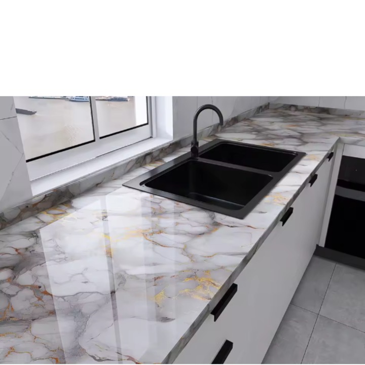 Tapet autocolant, model marmura, PVC, rezistent la apa, set 3