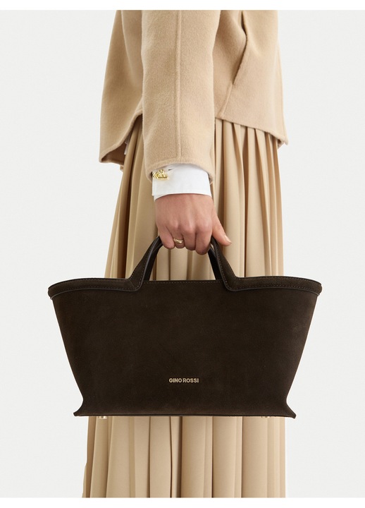 Geanta dama, Gino Rossi, piele naturala, maro, One Size INTL
