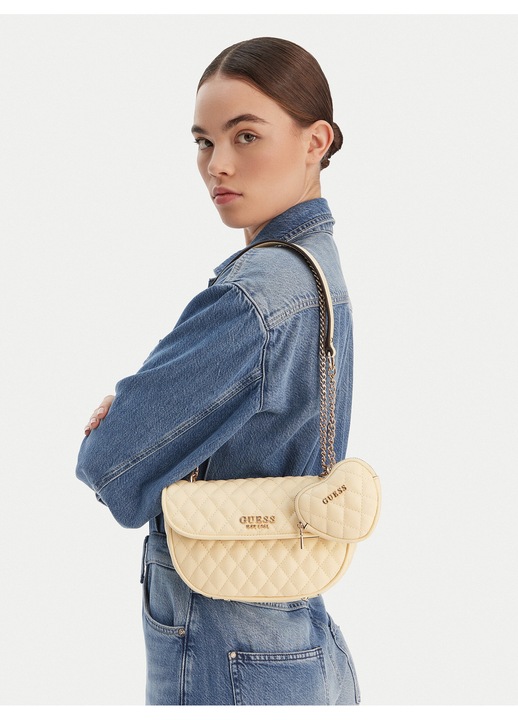 Дамска чанта, Guess, екологична, жълта, Един размер INTL