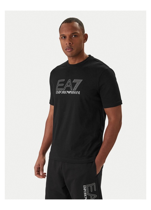 Tricou barbati, EA7, bumbac, negru